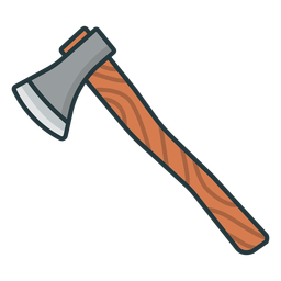 wooden axe colored PNG Design