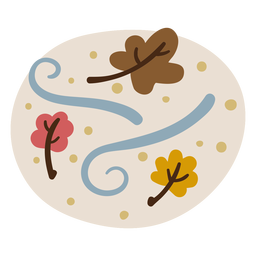Elementos otoñales simples Diseño PNG