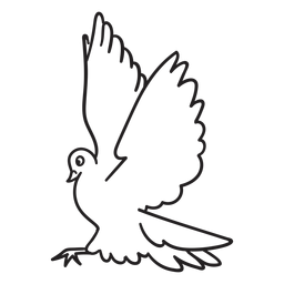 Ave aterrizando Diseño PNG