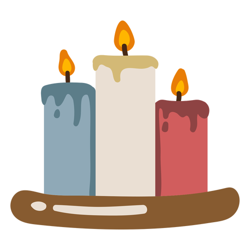 Kerzen in verschiedenen Farben PNG-Design
