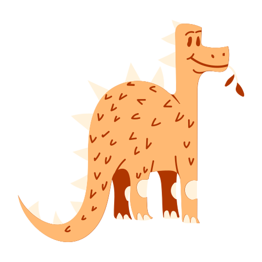 Dinosaur munching leaves - Transparent PNG & SVG vector file