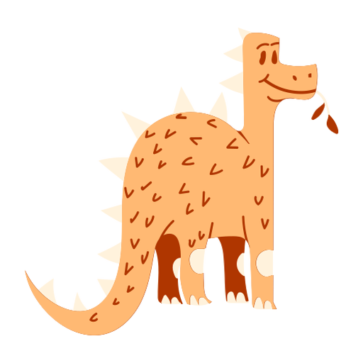 Dinosaurio comiendo hojas Diseño PNG
