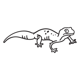 Lizard Sideview Stroke PNG & SVG Design For T-Shirts