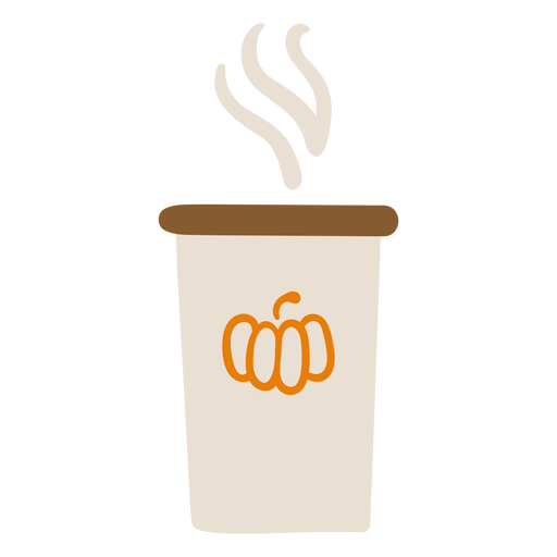 Pumpkin latte cup PNG Design