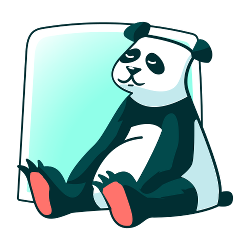 Panda triste con estilo Diseño PNG