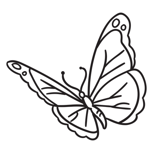 Trazo de mariposa simple Diseño PNG