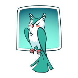 Búho durmiente con estilo Diseño PNG
