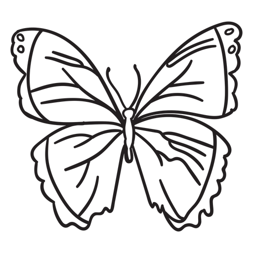 Trazo mariposa simple Diseño PNG