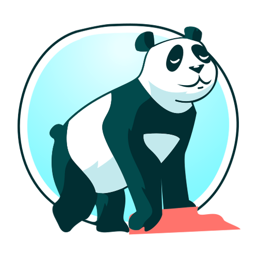 Stylischer Panda auf allen Vieren PNG-Design