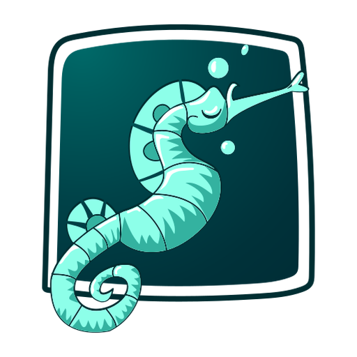 Stylish seahorse illustration PNG Design