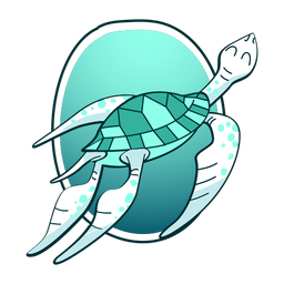 Tortuga nadando con estilo Diseño PNG