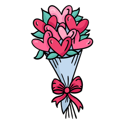 Hearts Bouquet Cute Colored PNG & SVG Design For T-Shirts