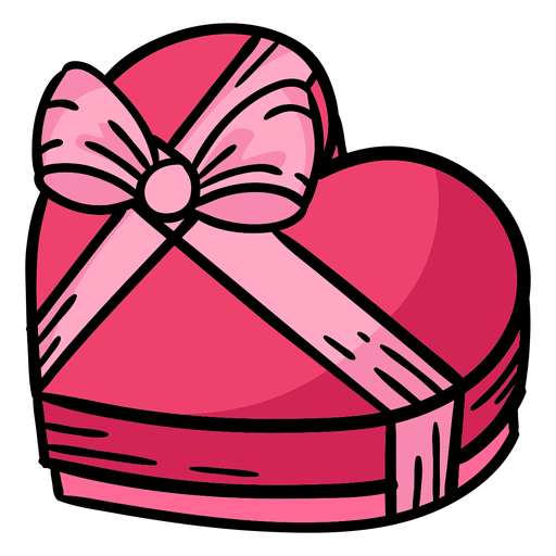 Download heart chocolate box with ribbon colored - Transparent PNG & SVG vector file