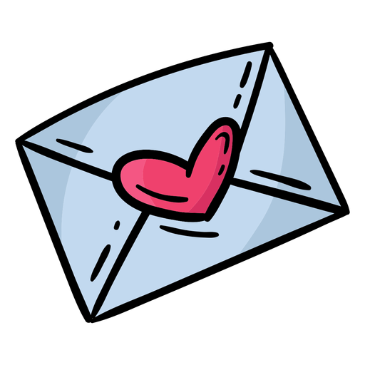 Carta de amor con pegatina de corazón de color Diseño PNG