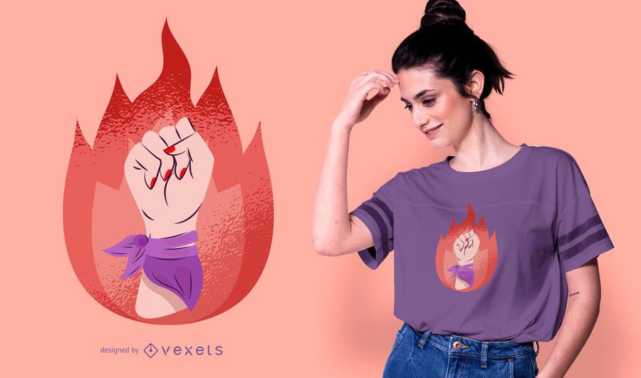 Diseño de camiseta de puño de poder de mujer Diseño de camiseta de puño de poder de mujer