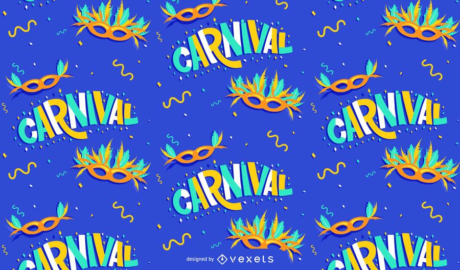Diseño de patrón de máscaras de carnaval Diseño de patrón de máscaras de carnaval