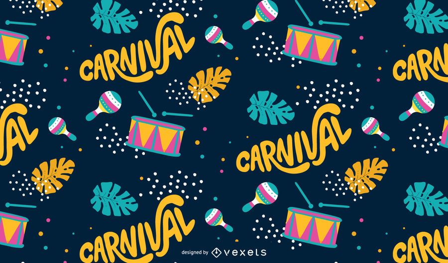 Design de padrão de música de carnaval Design de padrão de música de carnaval