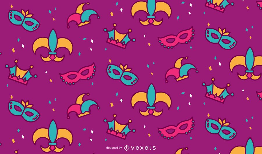 Mardi gras colorful pattern design Mardi gras colorful pattern design