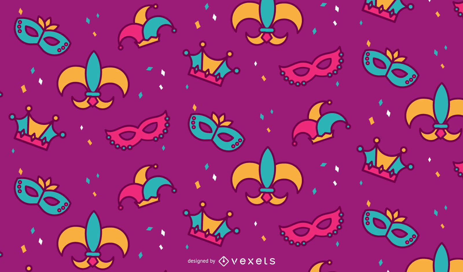 Mardi gras colorful pattern design