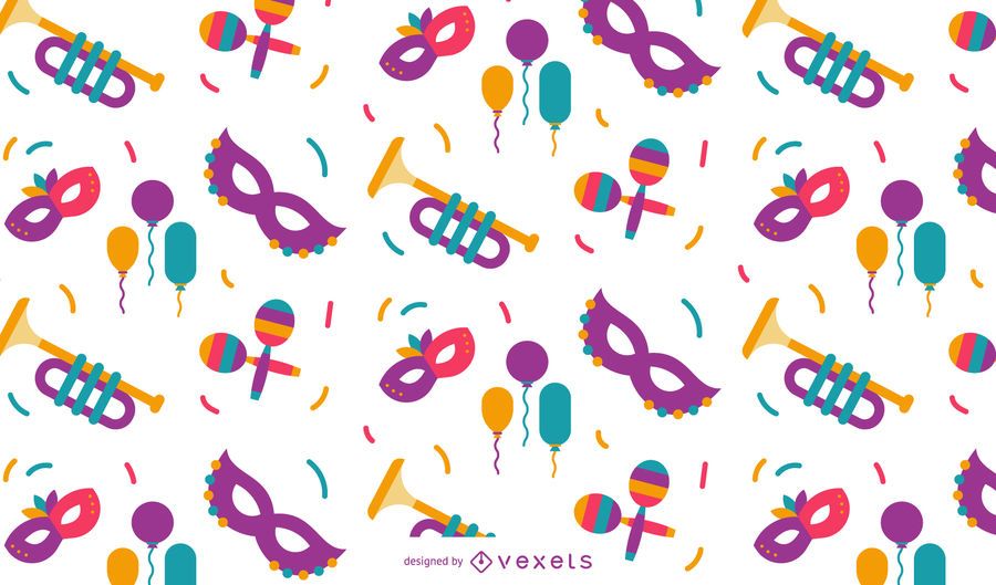Design de padrão de festa de carnaval Design de padrão de festa de carnaval