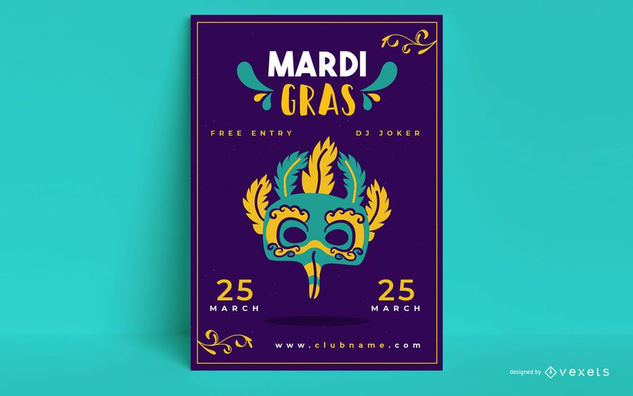 Mardi gras poster template Mardi gras poster template
