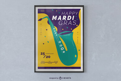 Cartel del evento de Mardi Gras