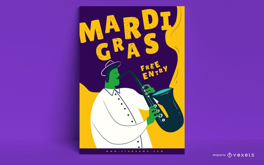 Mardi Gras Music Poster Design Mardi Gras Music Poster Design