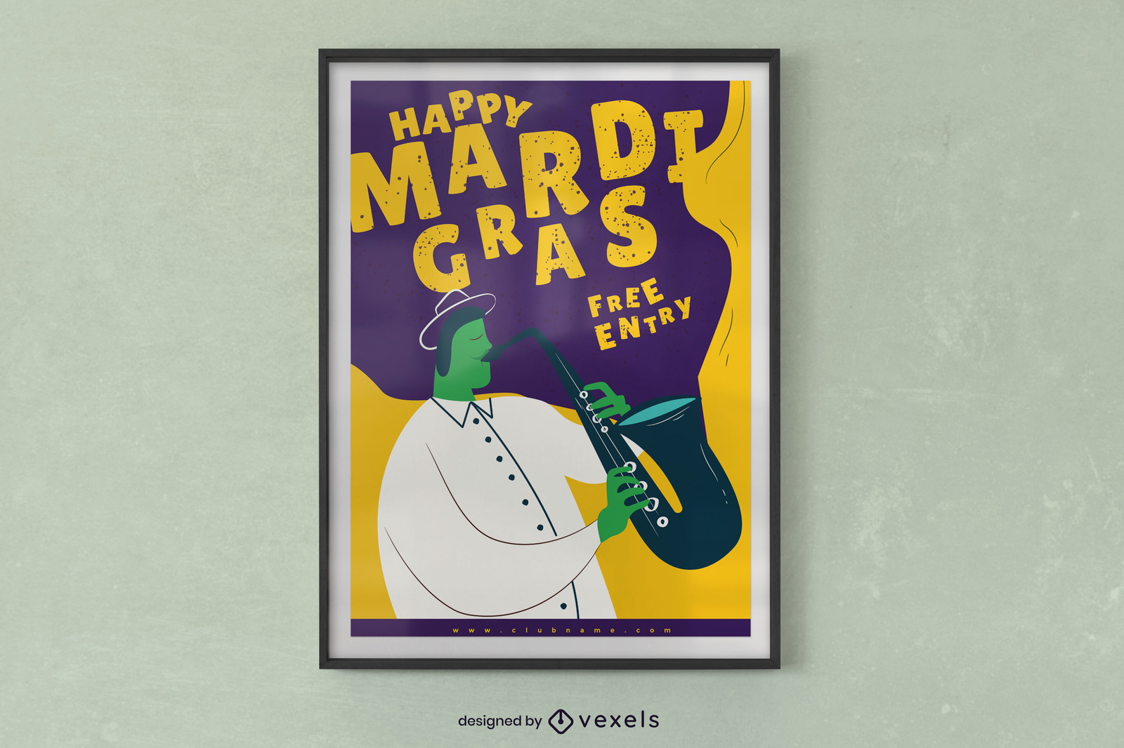 Design de Cartaz de Música de Mardi Gras