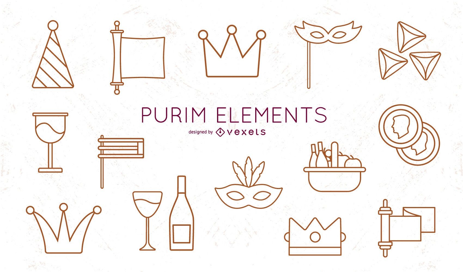 Paquete Purim Stroke Elements