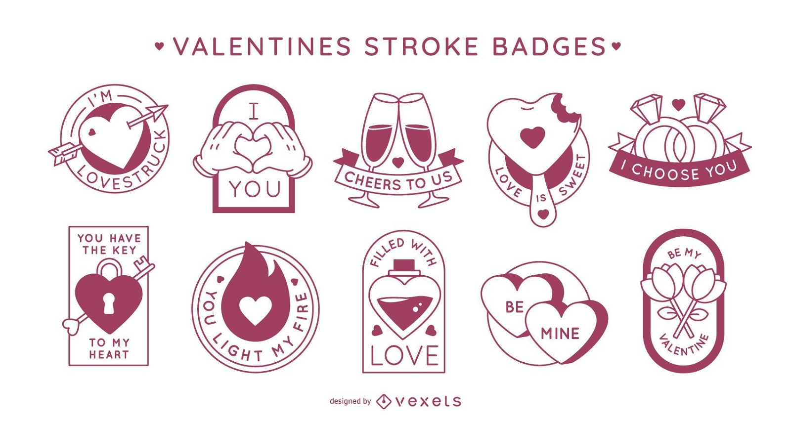 Valentine's day stroke badges