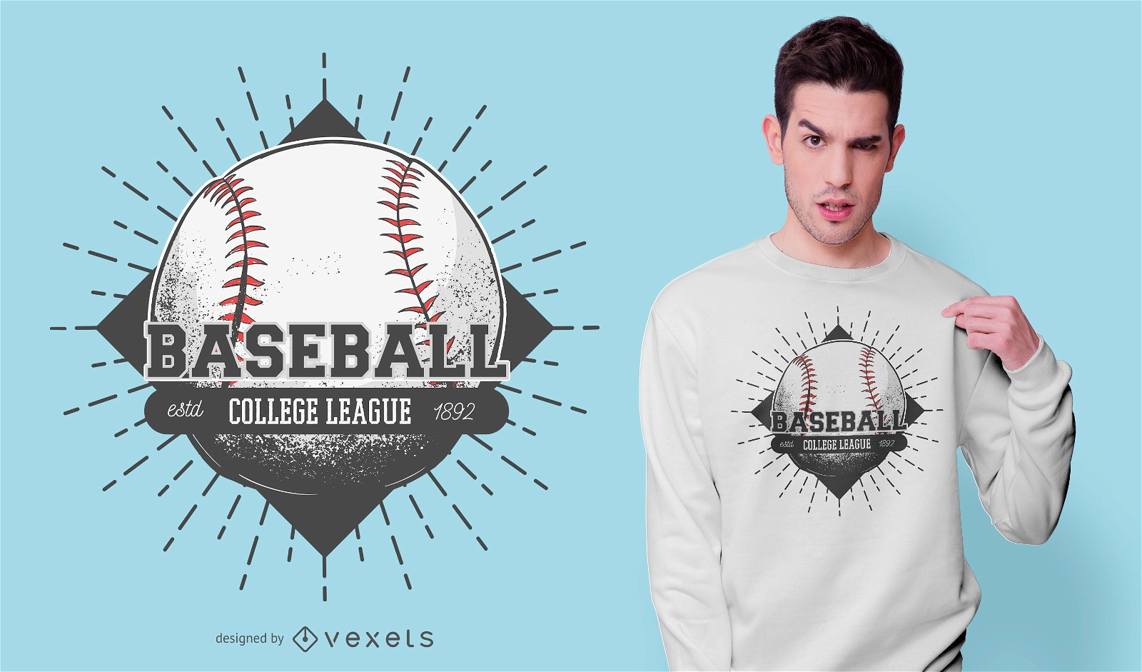 Design de camisetas da Baseball College League