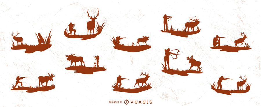 Deer hunting silhouette collection Deer hunting silhouette collection