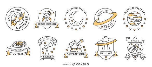 Pacote de emblemas de espaço para traços