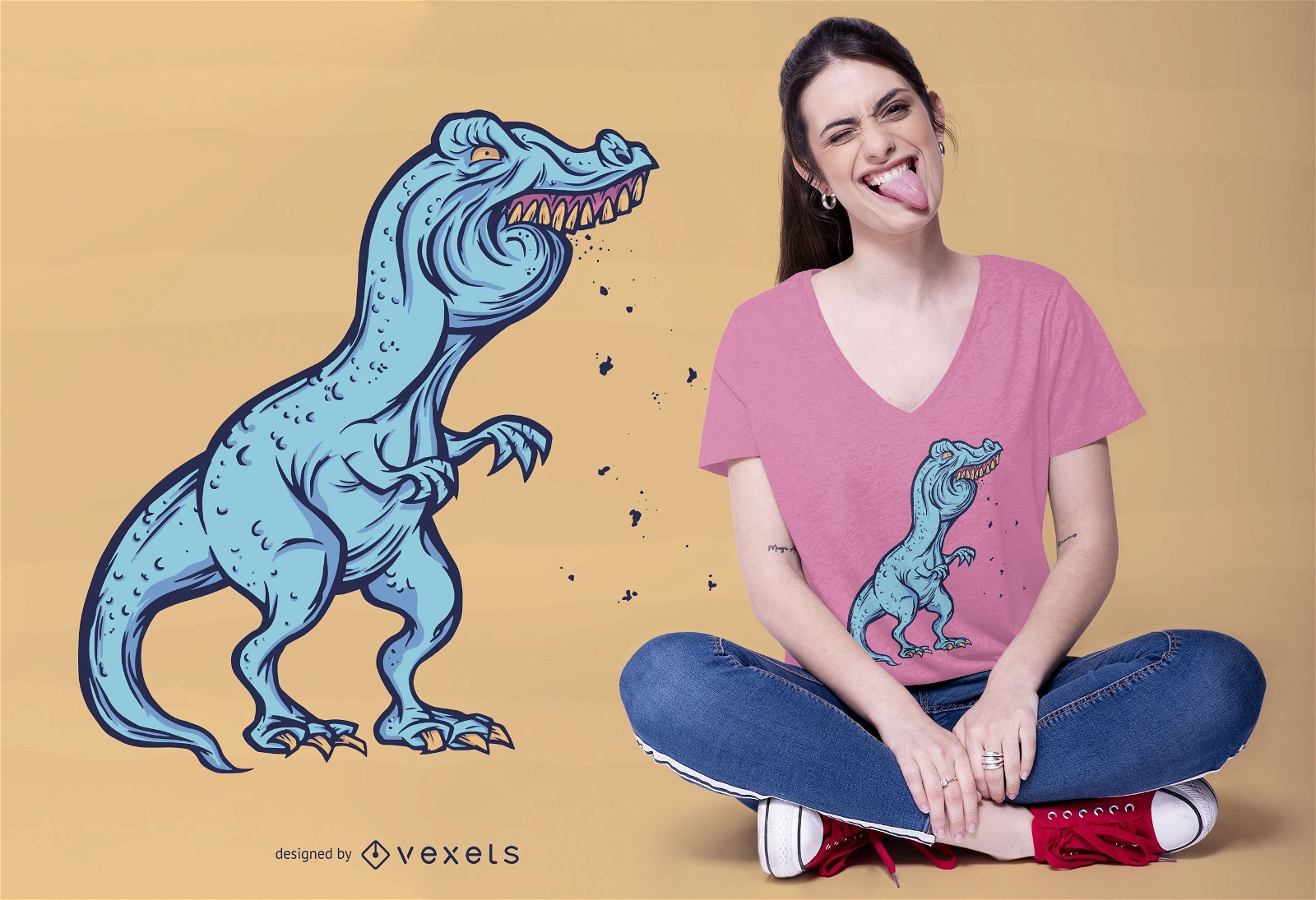 Funny F T-rex T-shirt Design