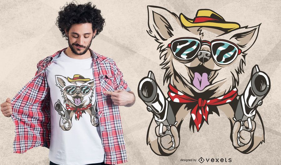 Design de camiseta para cães chihuahua ocidental Design de camiseta para cães chihuahua ocidental
