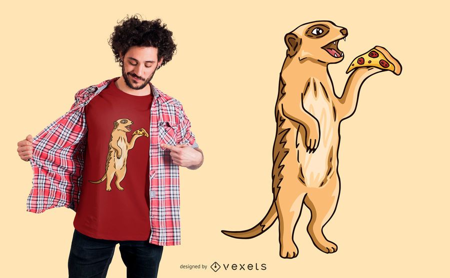 Pizza Meerkat T-shirt Design Pizza Meerkat T-shirt Design