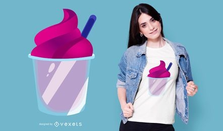 Design roxo de camiseta de sorvete
