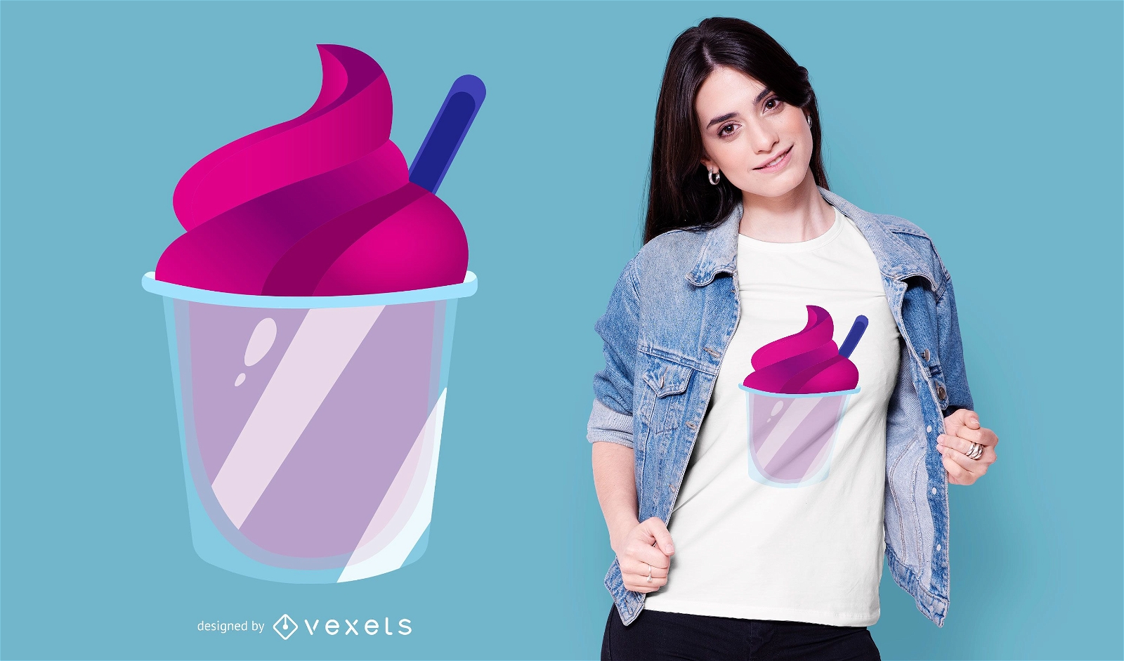 Diseño de camiseta Purple Ice Cream