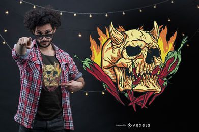Hot Chili Demon Skull T-shirt Design Hot Chili Demon Skull T-shirt Design