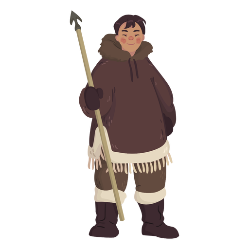 eskimo man with spear PNG Design