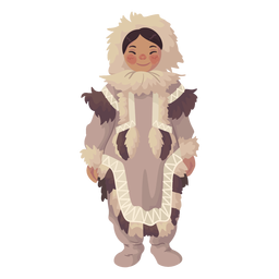 linda chica esquimal de pie Diseño PNG