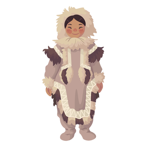 cute eskimo girl standing PNG Design
