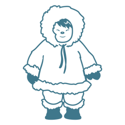 eskimo boy fofo sorrindo Desenho PNG