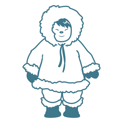 eskimo boy fofo sorrindo Desenho PNG