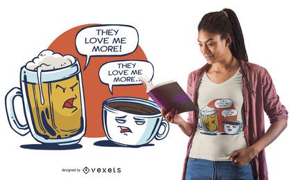 Bier gegen Kaffee T-Shirt Design