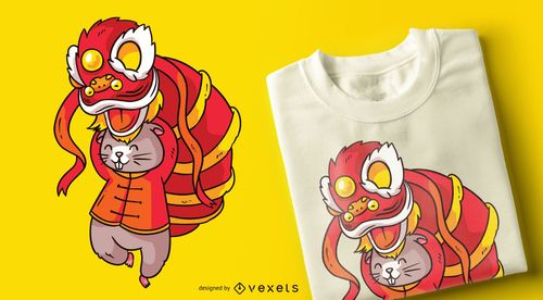Year Of The Rat Shirt Chinese New Year 2020 Lion Dance T-Shirt