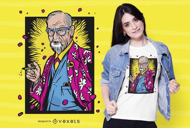 Design havaiano do t-shirt de Freud Design havaiano do t-shirt de Freud