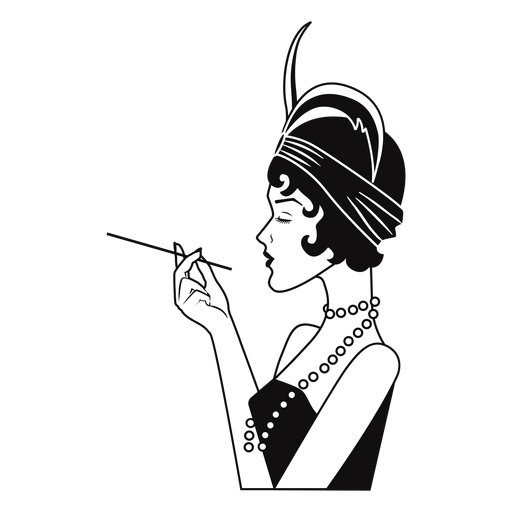 flapper girl silhouette png