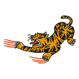 Angry tiger oldschoo PNG Design