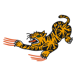 Tigre enojado oldschoo Diseño PNG